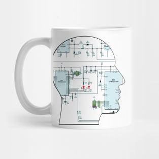 Human faces electronics circuit Mug